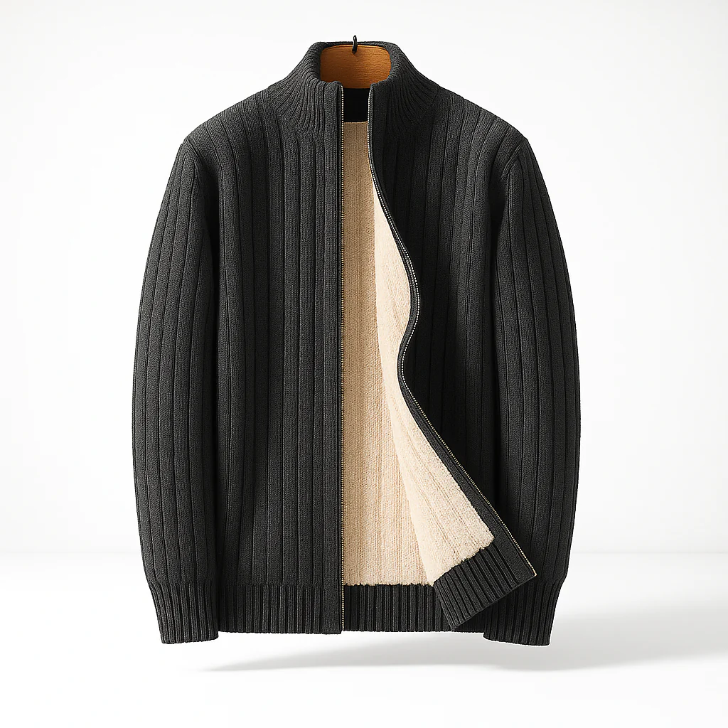 Preston | Fleece-Lined Full-Zip Cardigan