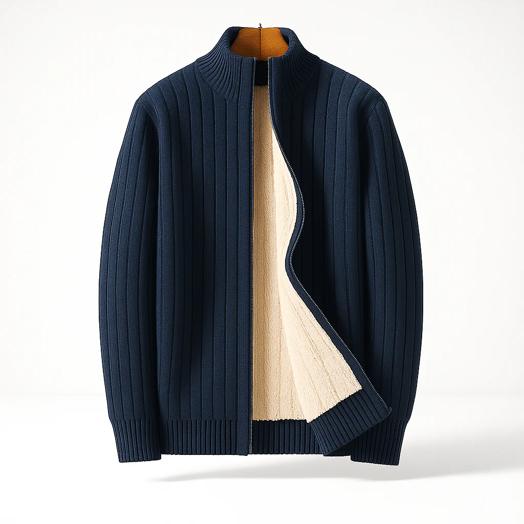 Preston | Fleece-Lined Full-Zip Cardigan