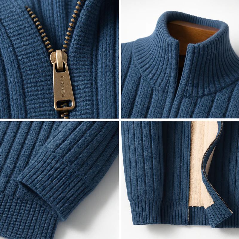 Preston | Fleece-Lined Full-Zip Cardigan
