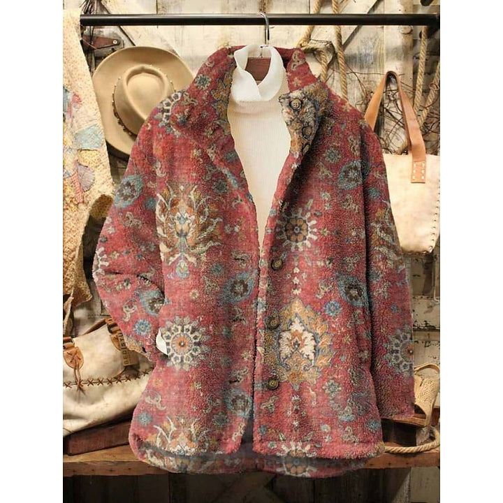 Marisol | Boho Floral Fleece Jacket