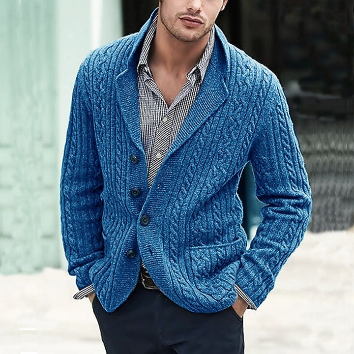 Chandler | Cable-Textured Button Cardigan