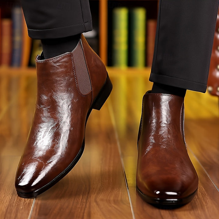 Barnaby | Polished Ankle Chelsea Boots