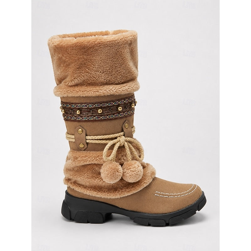 Freya | Boho Fur-Cuff Winter Boots