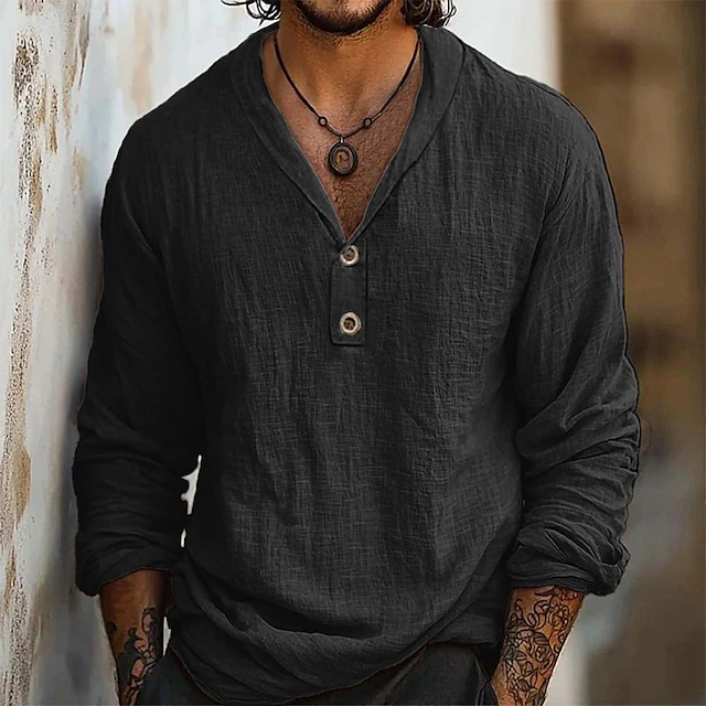 Julius | Relaxed Henley Popover Shirt