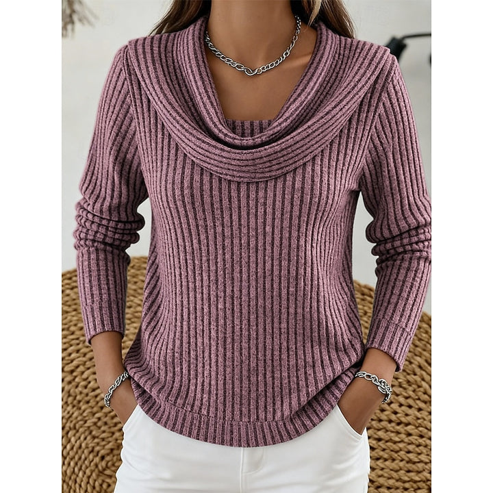 Thea | Cowl Neck Ribbed Sweater