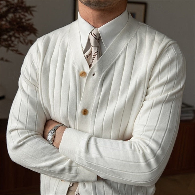 Merrick | Ribbed V-Neck Cardigan