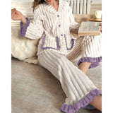 Susanna | Cozy Ruffle-Trim Two-Piece Set