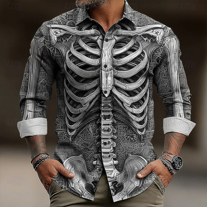 Rhett | Halloween Skeleton Button-Up Shirt