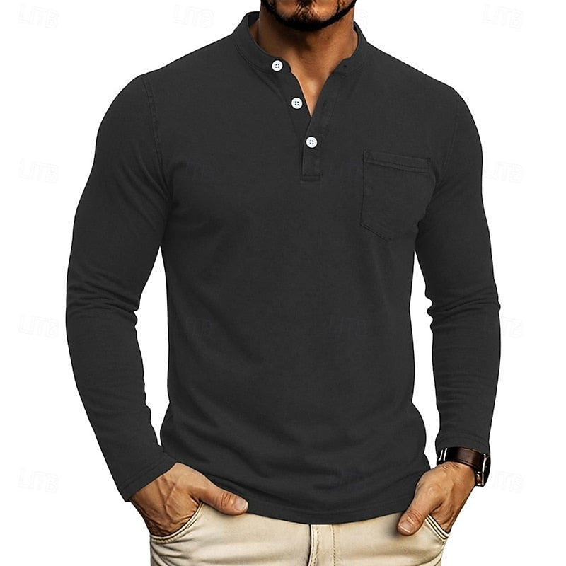 Landon | Classic Long-Sleeve Henley Shirt