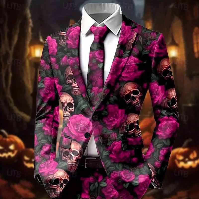 Alaric | Halloween Skull & Rose Statement Blazer