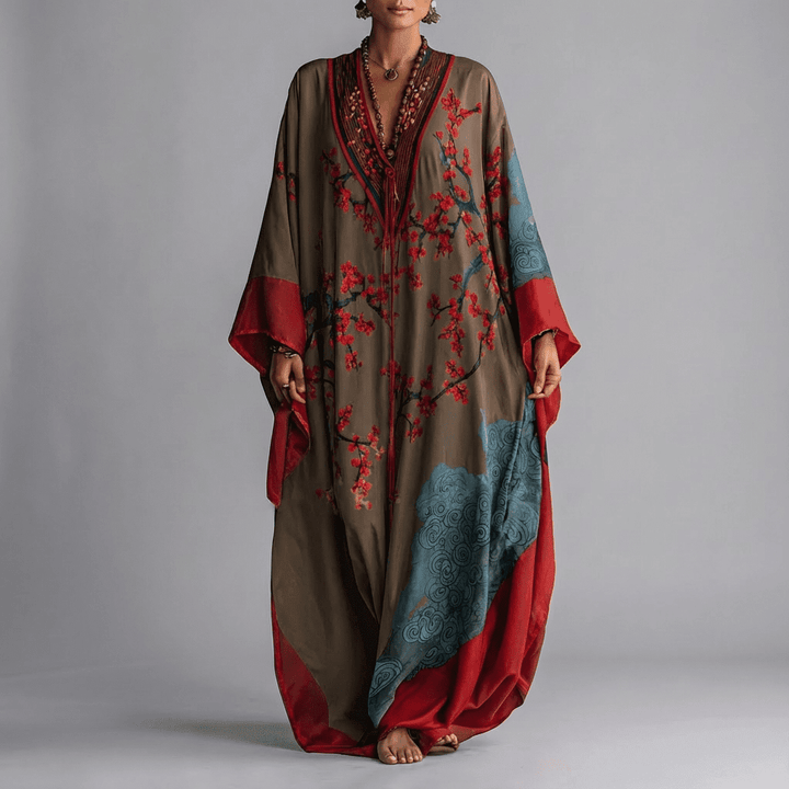Valerie | Floral Batwing Sleeve Maxi Dress