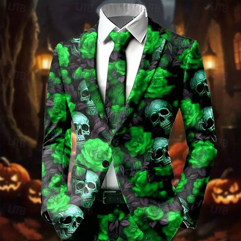 Alaric | Halloween Skull & Rose Statement Blazer