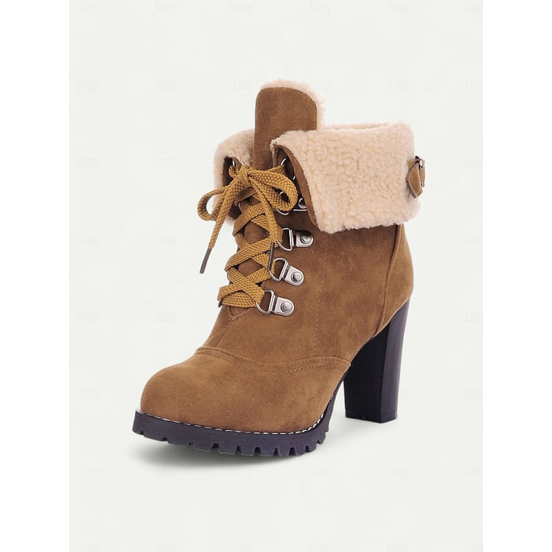 Winifred | Cozy Lace-Up Heeled Ankle Boots