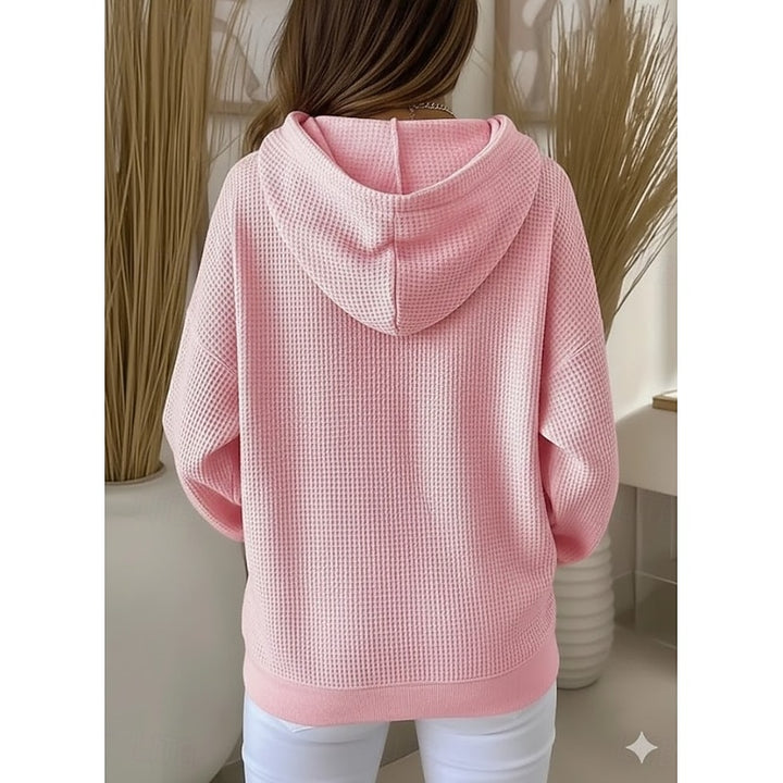 Danielle | Waffle-Textured Pullover Hoodie