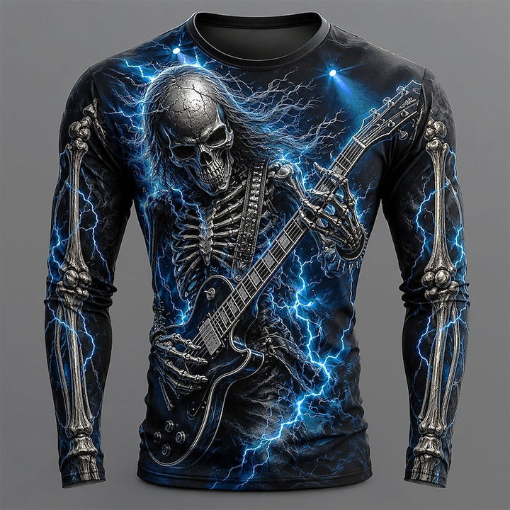 Damian | Bold Halloween Skeleton Graphic Long Sleeve Shirt