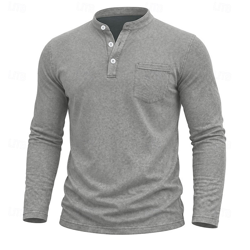 Landon | Classic Long-Sleeve Henley Shirt