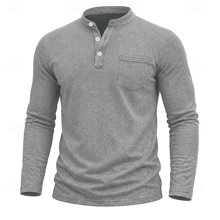 Landon | Classic Long-Sleeve Henley Shirt