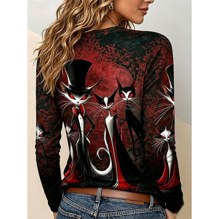 Cassia | Gothic Halloween Graphic Long Sleeve Top