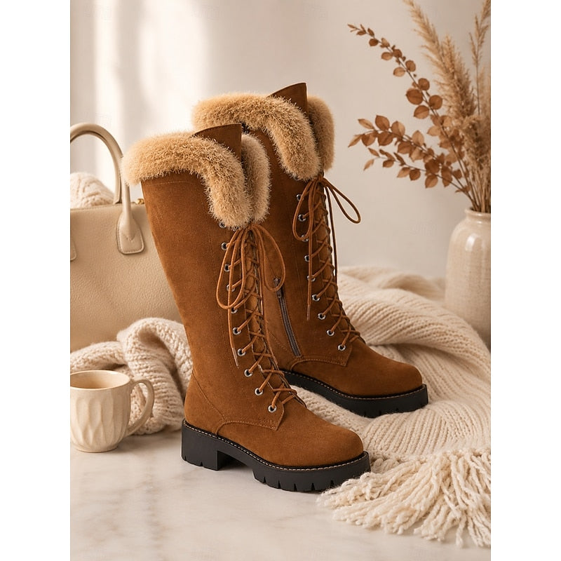 Matilda | Fur-Trimmed Lace-Up Winter Boots