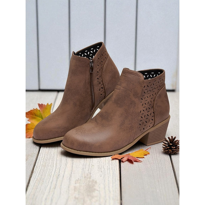 Winifred | Cutout Low-Heel Ankle Boots