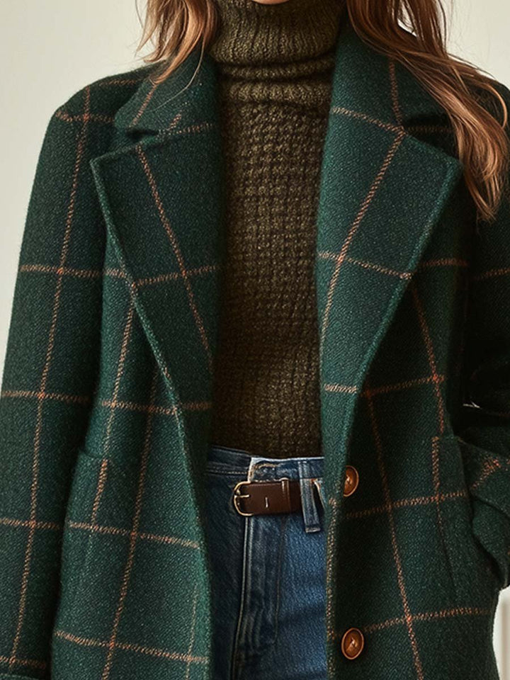 Sarah | Elegant Checked Winter Coat