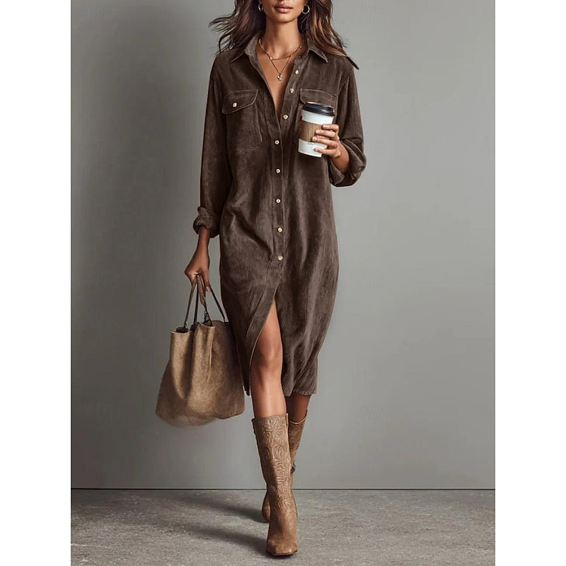 Louisa | Relaxed Button-Front Shirt Dress