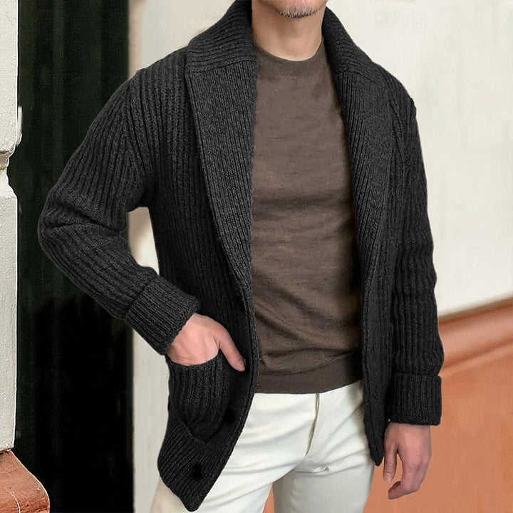 Preston | Shawl Collar Ribbed Cardigan
