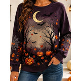 Maisie | Halloween Pumpkin Print Sweatshirt