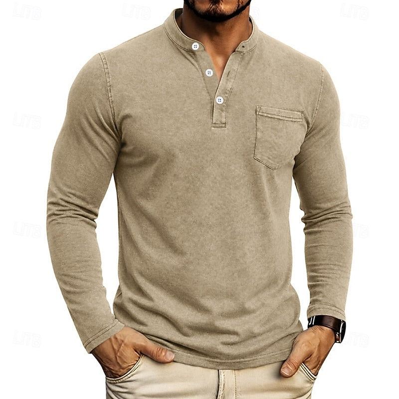 Landon | Classic Long-Sleeve Henley Shirt