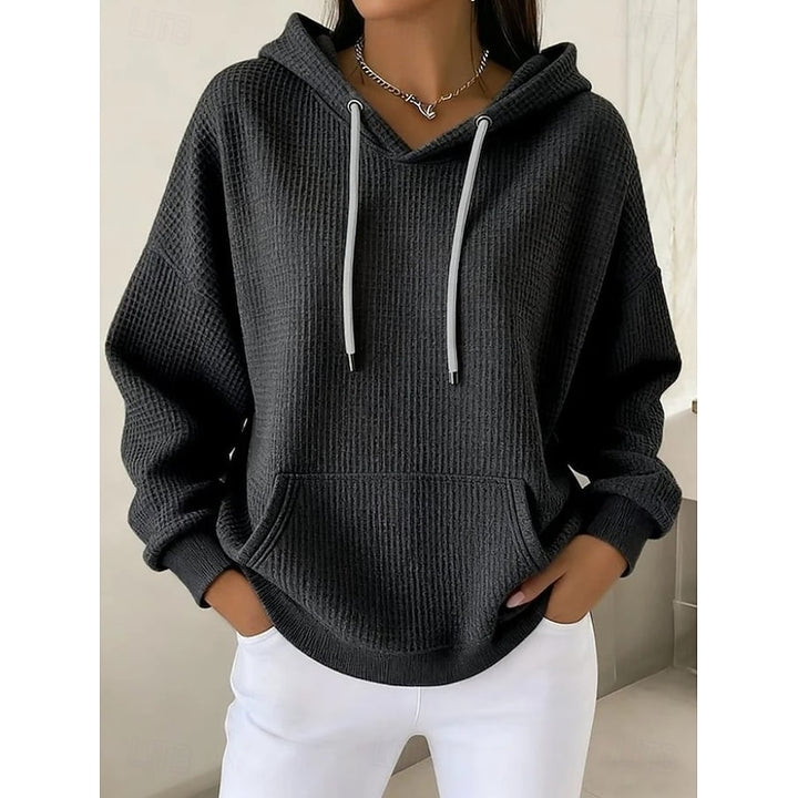 Danielle | Waffle-Textured Pullover Hoodie