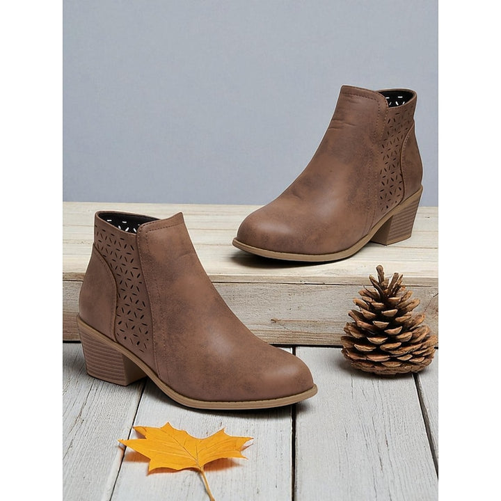 Winifred | Cutout Low-Heel Ankle Boots