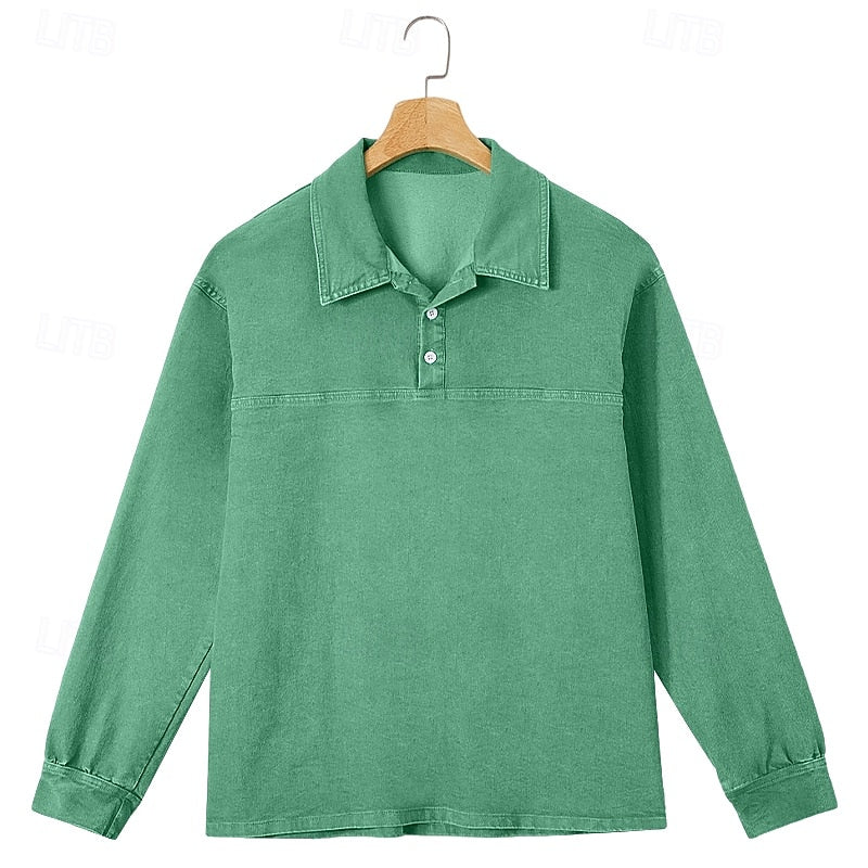 Emmett | Relaxed Long-Sleeve Polo Shirt