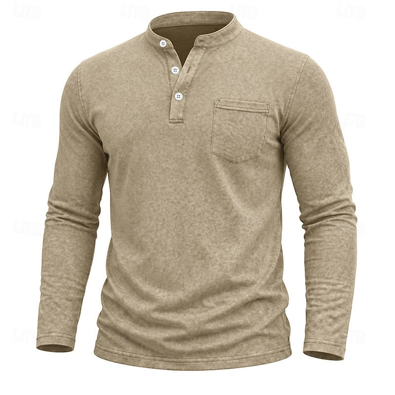 Landon | Classic Long-Sleeve Henley Shirt