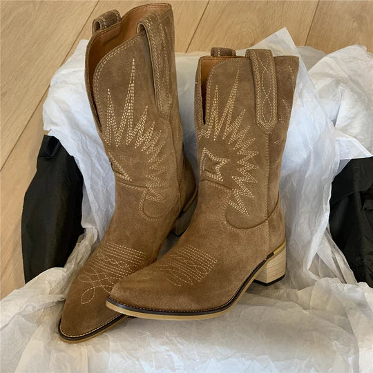 Lorna | Western-Inspired Mid-Calf Boots