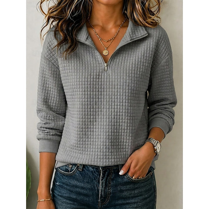 Tamsin | Textured Quarter-Zip Pullover
