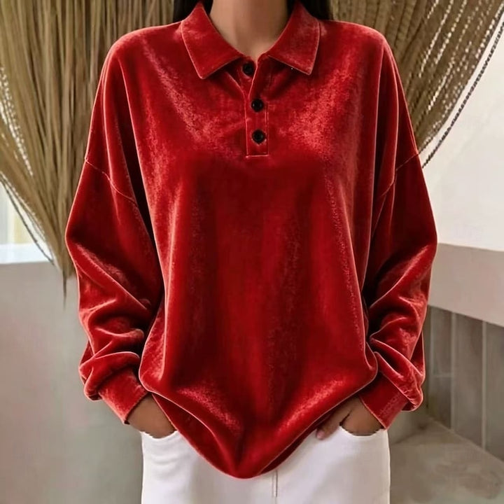Cassidy | Relaxed Collared Pullover Top