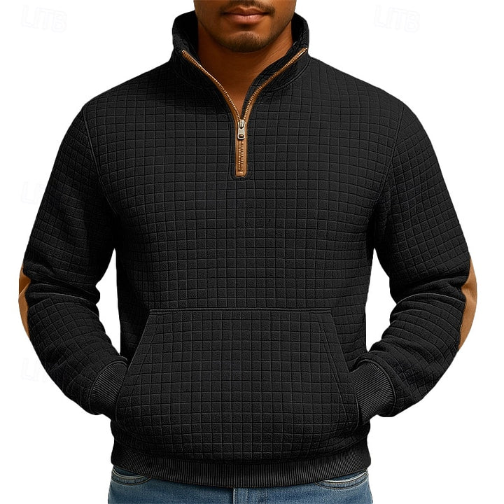 Caleb | Textured Quarter-Zip Pullover