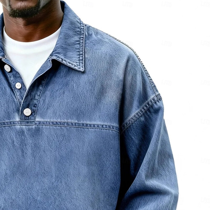 Emmett | Relaxed Long-Sleeve Polo Shirt