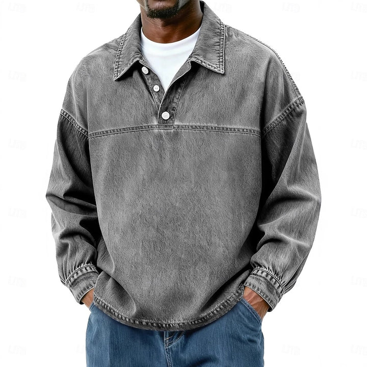 Emmett | Relaxed Long-Sleeve Polo Shirt