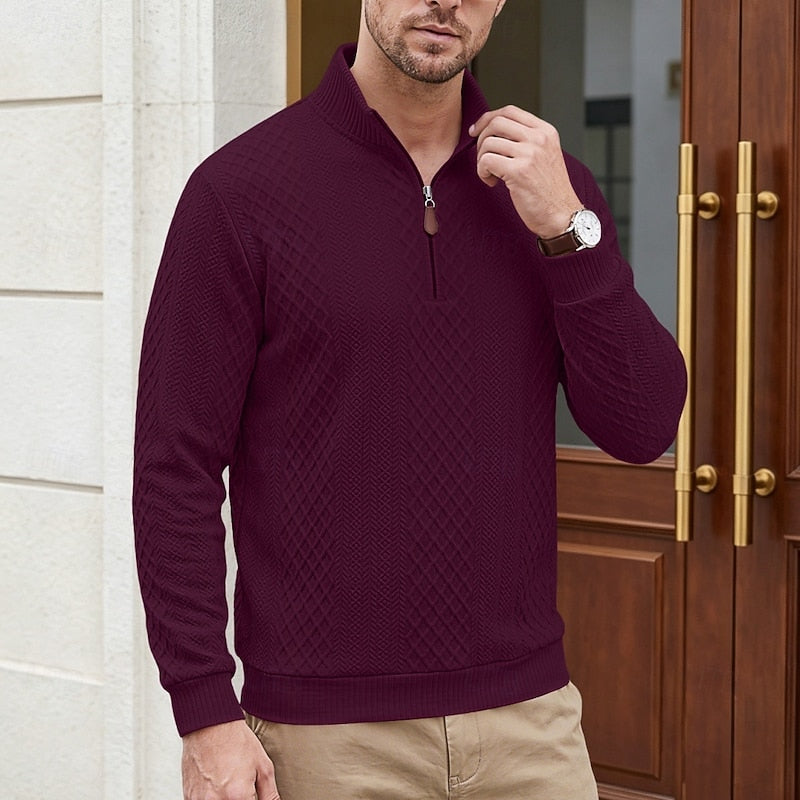 Spencer | Textured Quarter-Zip Pullover