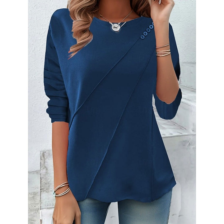 Danica | Draped Button-Accent Top
