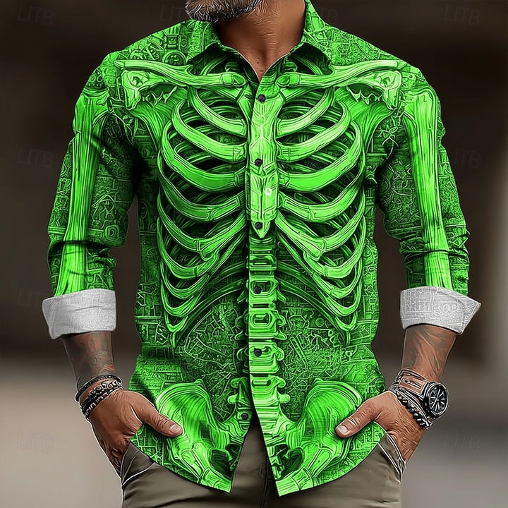 Rhett | Halloween Skeleton Button-Up Shirt
