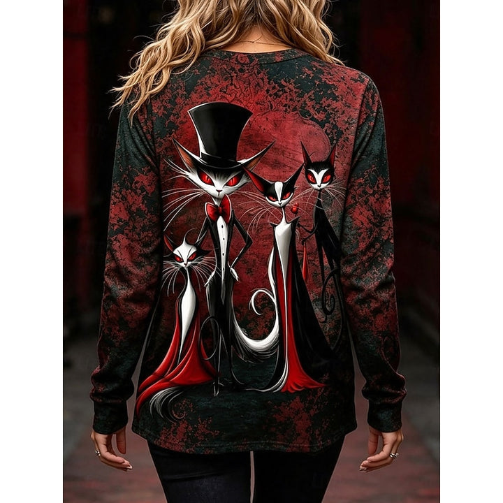 Cassia | Gothic Halloween Graphic Long Sleeve Top