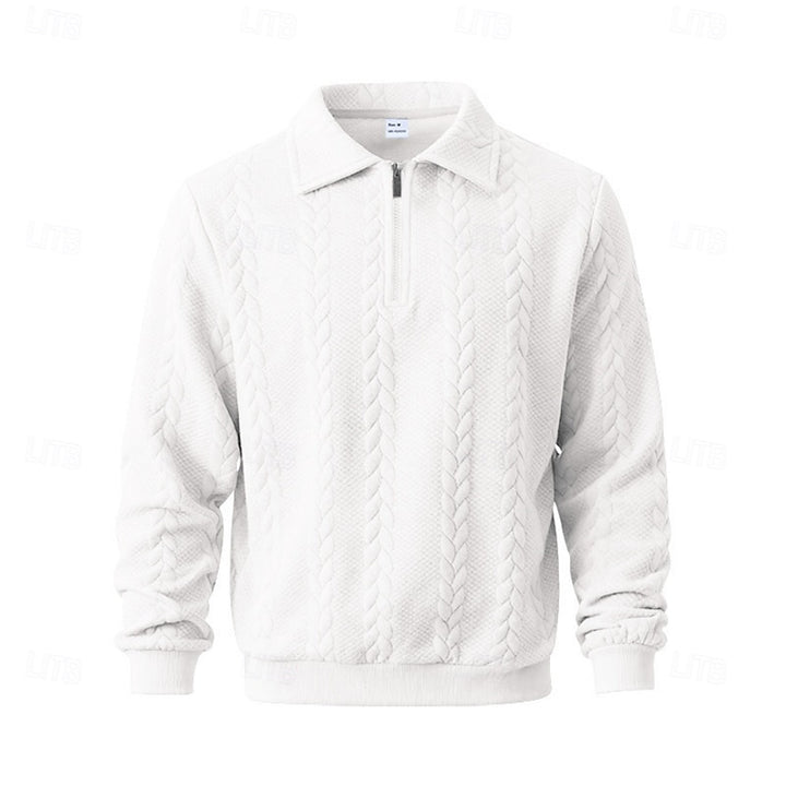 Conrad | Cable-Textured Quarter-Zip Pullover