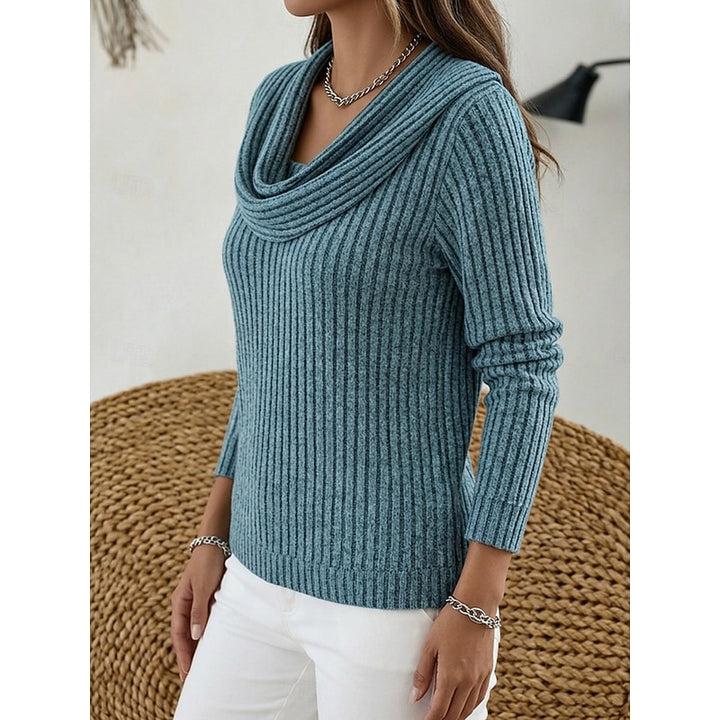 Thea | Cowl Neck Ribbed Sweater
