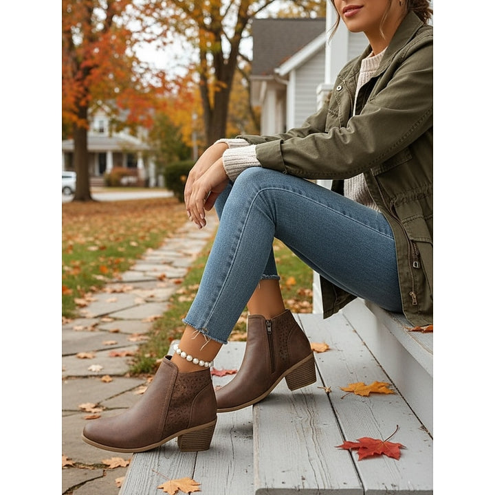 Winifred | Cutout Low-Heel Ankle Boots