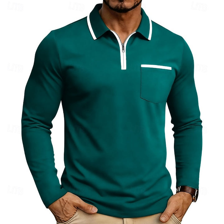 Maddox | Refined Quarter-Zip Long Sleeve Polo