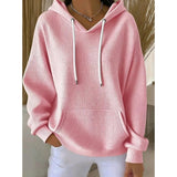 Danielle | Waffle-Textured Pullover Hoodie
