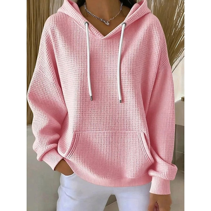 Danielle | Waffle-Textured Pullover Hoodie