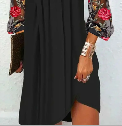 Camille | Floral Sleeve Midi Dress